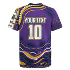 Personalized Gold Coast Titans Rugby Jersey Aboriginal Dot Art - Dreamtime Rugby Mascot