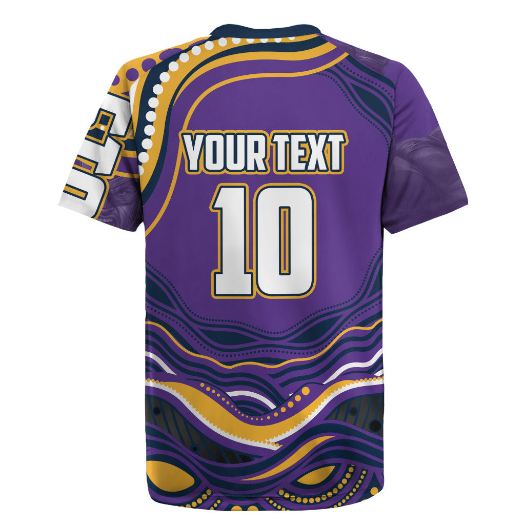 Personalized Gold Coast Titans Rugby Jersey Aboriginal Dot Art - Dreamtime Rugby Mascot