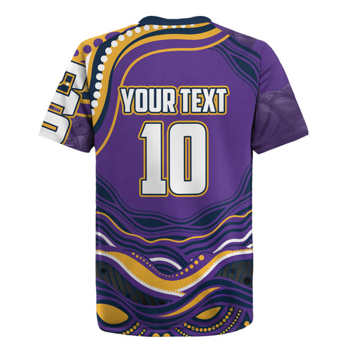 Personalized Gold Coast Titans Rugby Jersey Aboriginal Dot Art - Dreamtime Rugby Mascot