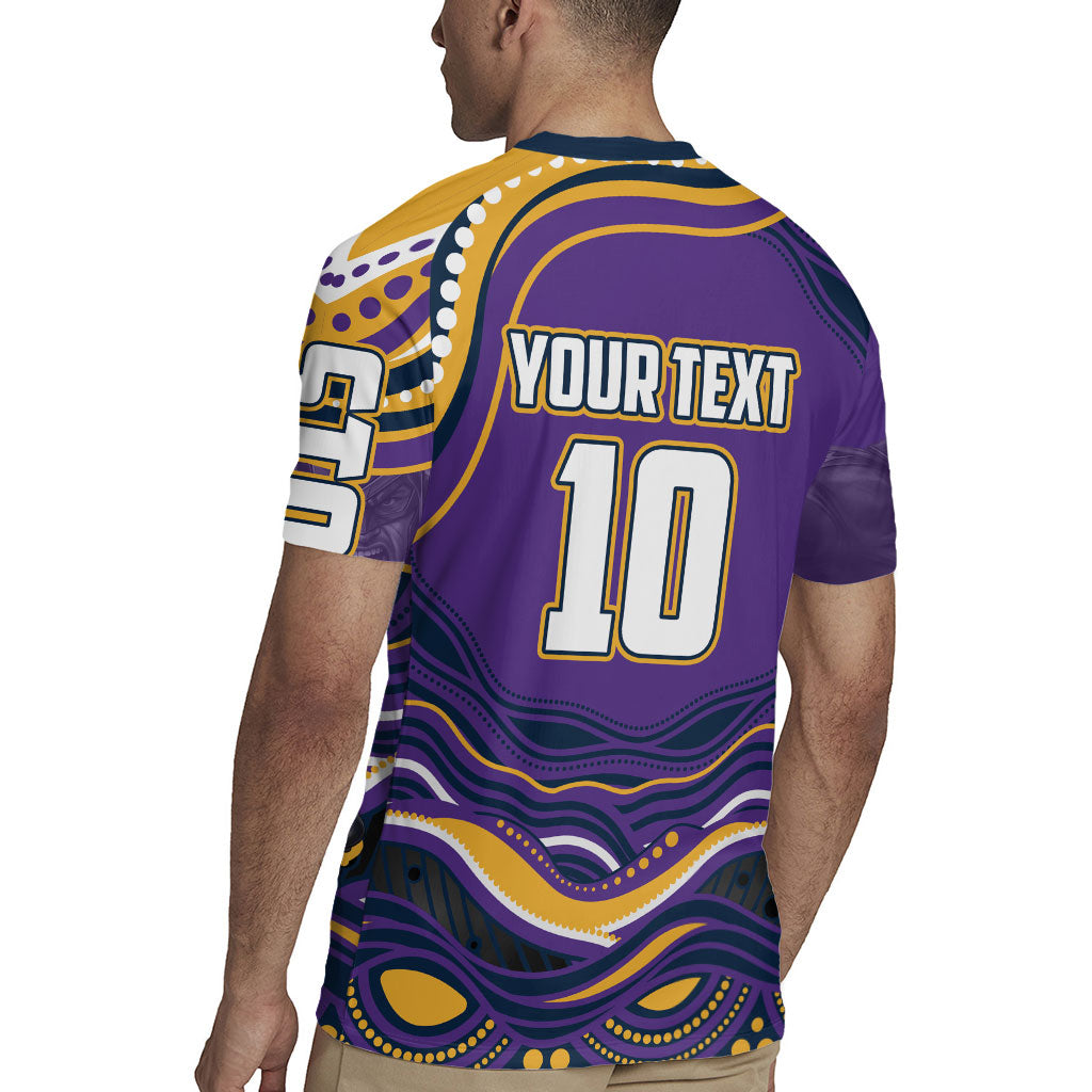 Personalized Gold Coast Titans Rugby Jersey Aboriginal Dot Art - Dreamtime Rugby Mascot