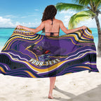 Personalized Gold Coast Titans Sarong Aboriginal Dot Art - Dreamtime Rugby Mascot