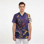 Personalized Gold Coast Titans Scrub Top Aboriginal Dot Art - Dreamtime Rugby Mascot