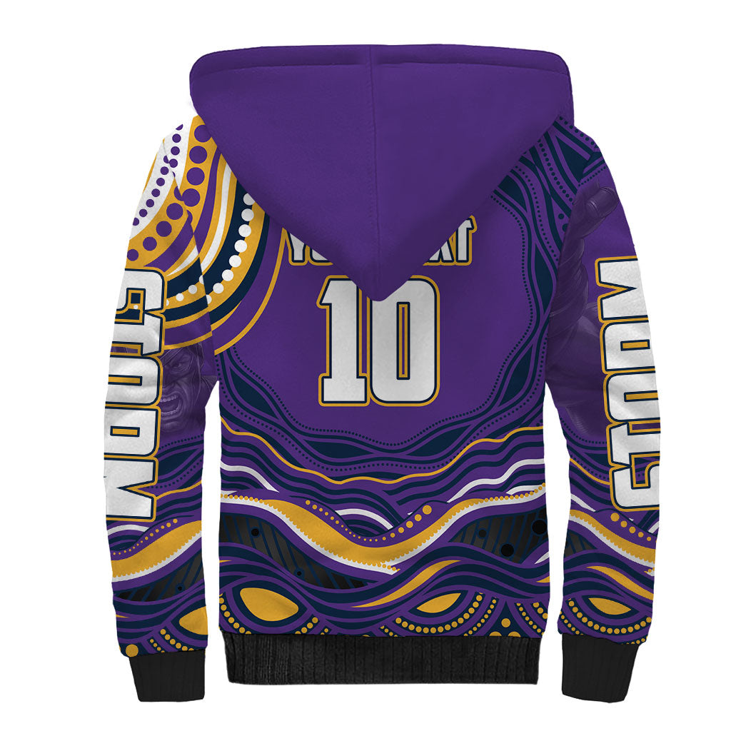 Personalized Gold Coast Titans Sherpa Hoodie Aboriginal Dot Art - Dreamtime Rugby Mascot