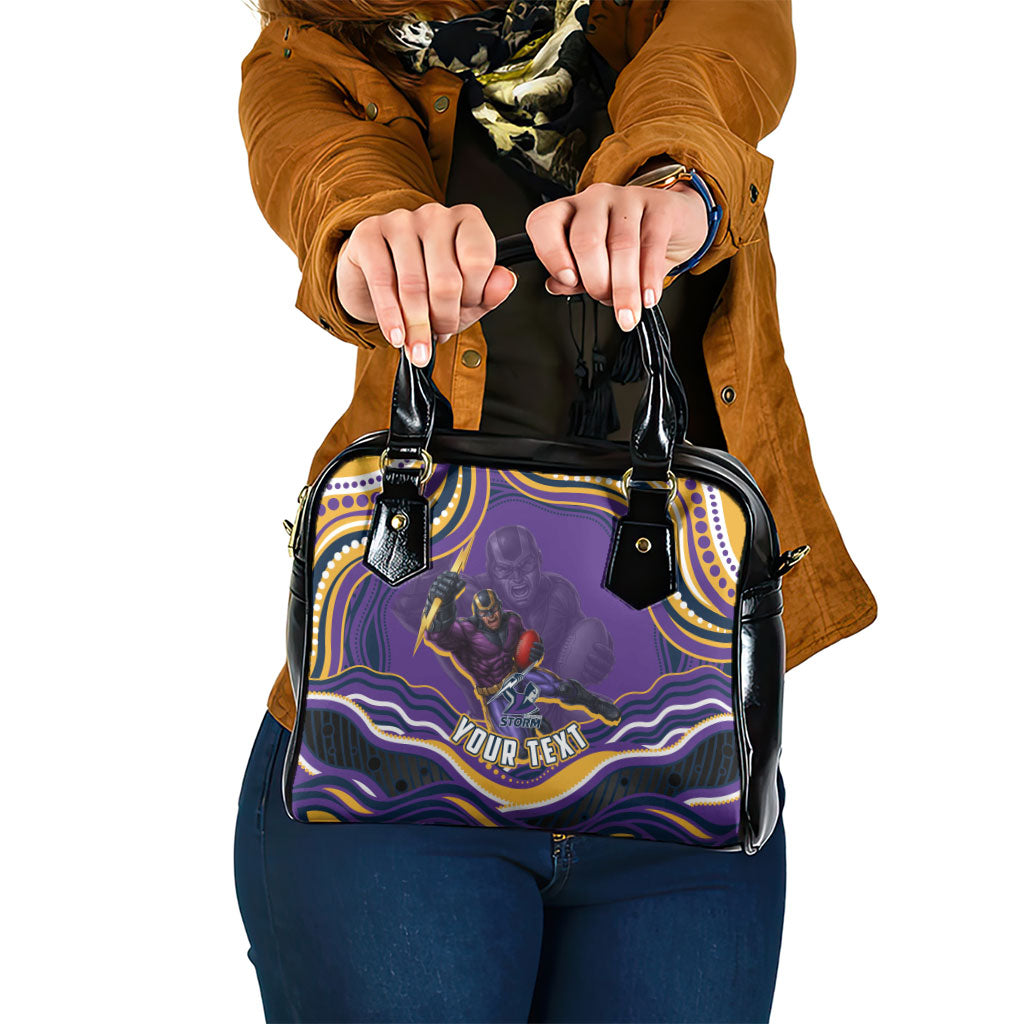 Personalized Gold Coast Titans Shoulder Handbag Aboriginal Dot Art - Dreamtime Rugby Mascot