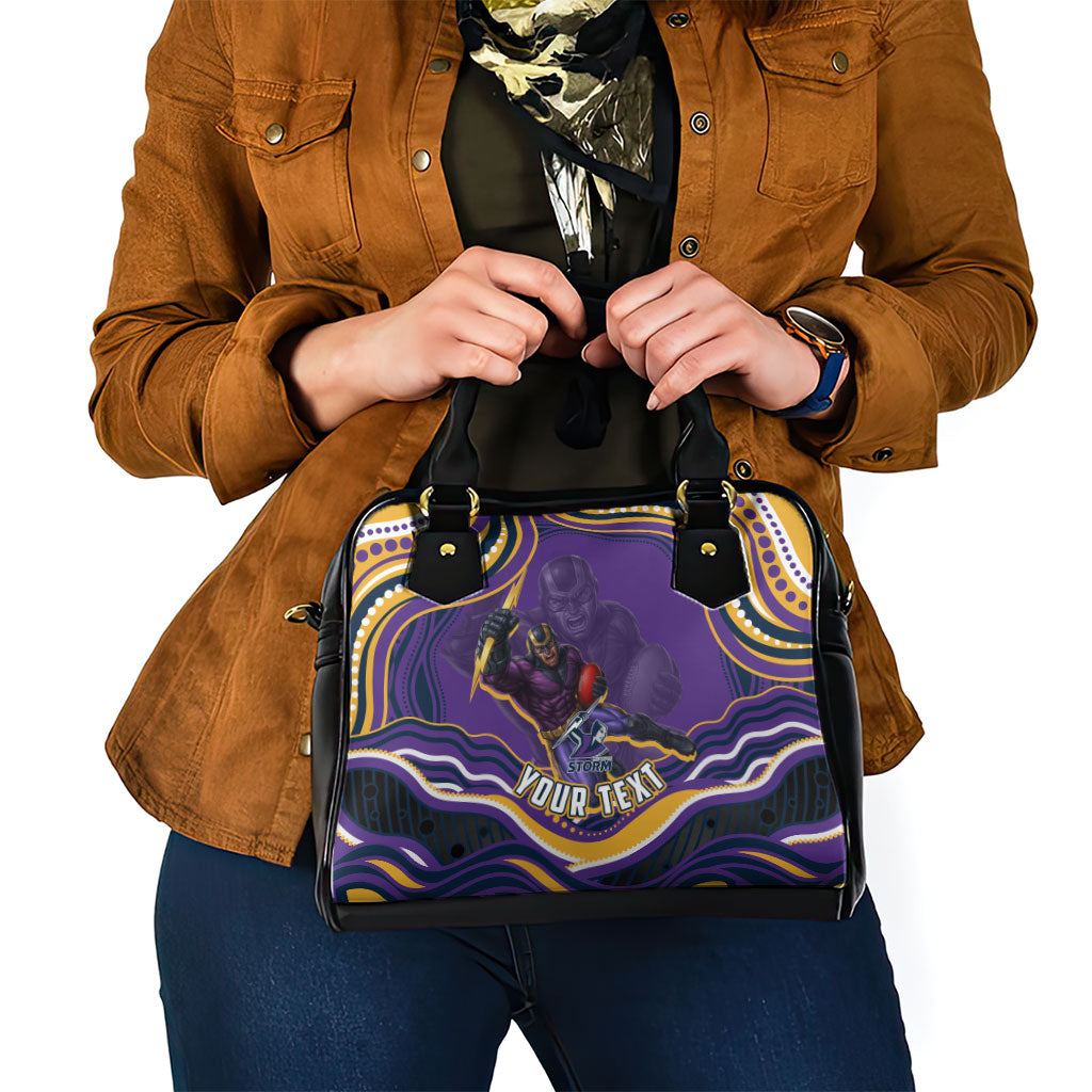 Personalized Gold Coast Titans Shoulder Handbag Aboriginal Dot Art - Dreamtime Rugby Mascot