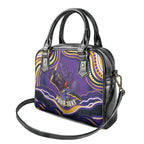 Personalized Gold Coast Titans Shoulder Handbag Aboriginal Dot Art - Dreamtime Rugby Mascot