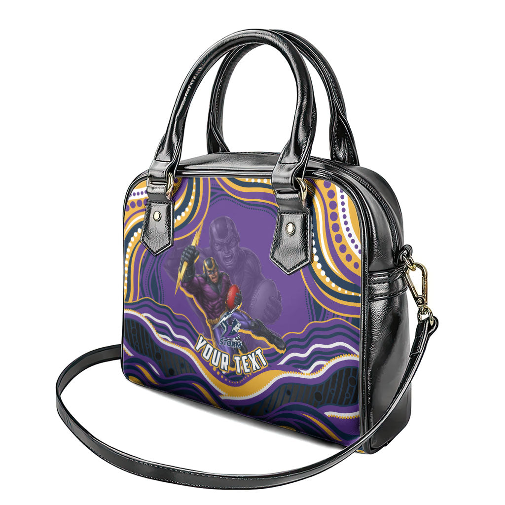 Personalized Gold Coast Titans Shoulder Handbag Aboriginal Dot Art - Dreamtime Rugby Mascot