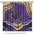 Personalized Gold Coast Titans Shower Curtain Aboriginal Dot Art - Dreamtime Rugby Mascot