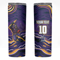 Personalized Gold Coast Titans Skinny Tumbler Aboriginal Dot Art - Dreamtime Rugby Mascot