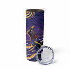 Personalized Gold Coast Titans Skinny Tumbler Aboriginal Dot Art - Dreamtime Rugby Mascot
