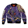 Personalized Gold Coast Titans Sleeve Zip Bomber Jacket Aboriginal Dot Art - Dreamtime Rugby Mascot