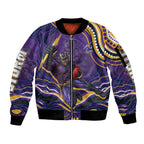 Personalized Gold Coast Titans Sleeve Zip Bomber Jacket Aboriginal Dot Art - Dreamtime Rugby Mascot