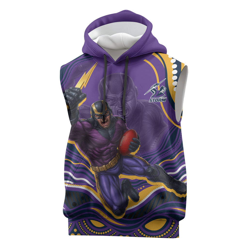 Personalized Gold Coast Titans Sleeveless Hoodie Aboriginal Dot Art - Dreamtime Rugby Mascot