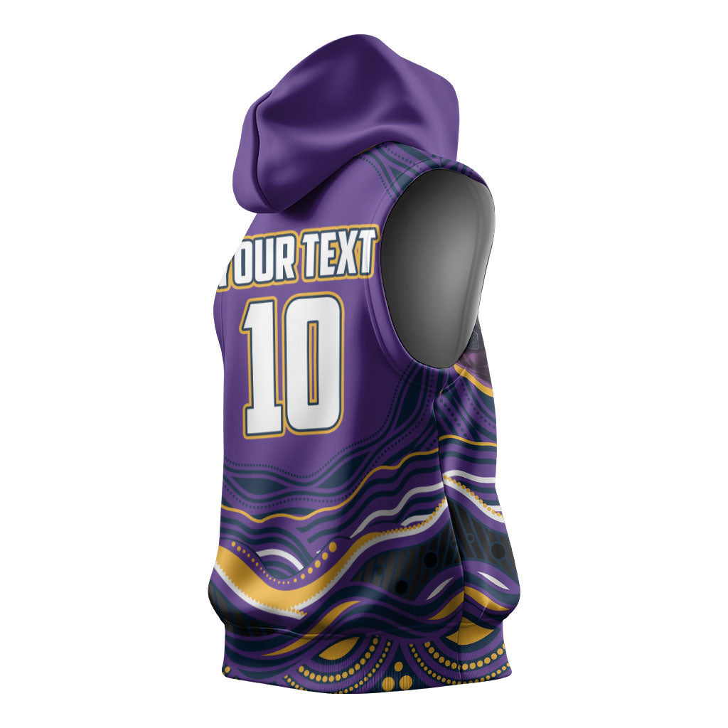 Personalized Gold Coast Titans Sleeveless Hoodie Aboriginal Dot Art - Dreamtime Rugby Mascot