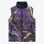 Personalized Gold Coast Titans Sleeveless Puffer Jacket Aboriginal Dot Art - Dreamtime Rugby Mascot