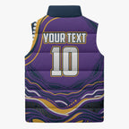 Personalized Gold Coast Titans Sleeveless Puffer Jacket Aboriginal Dot Art - Dreamtime Rugby Mascot