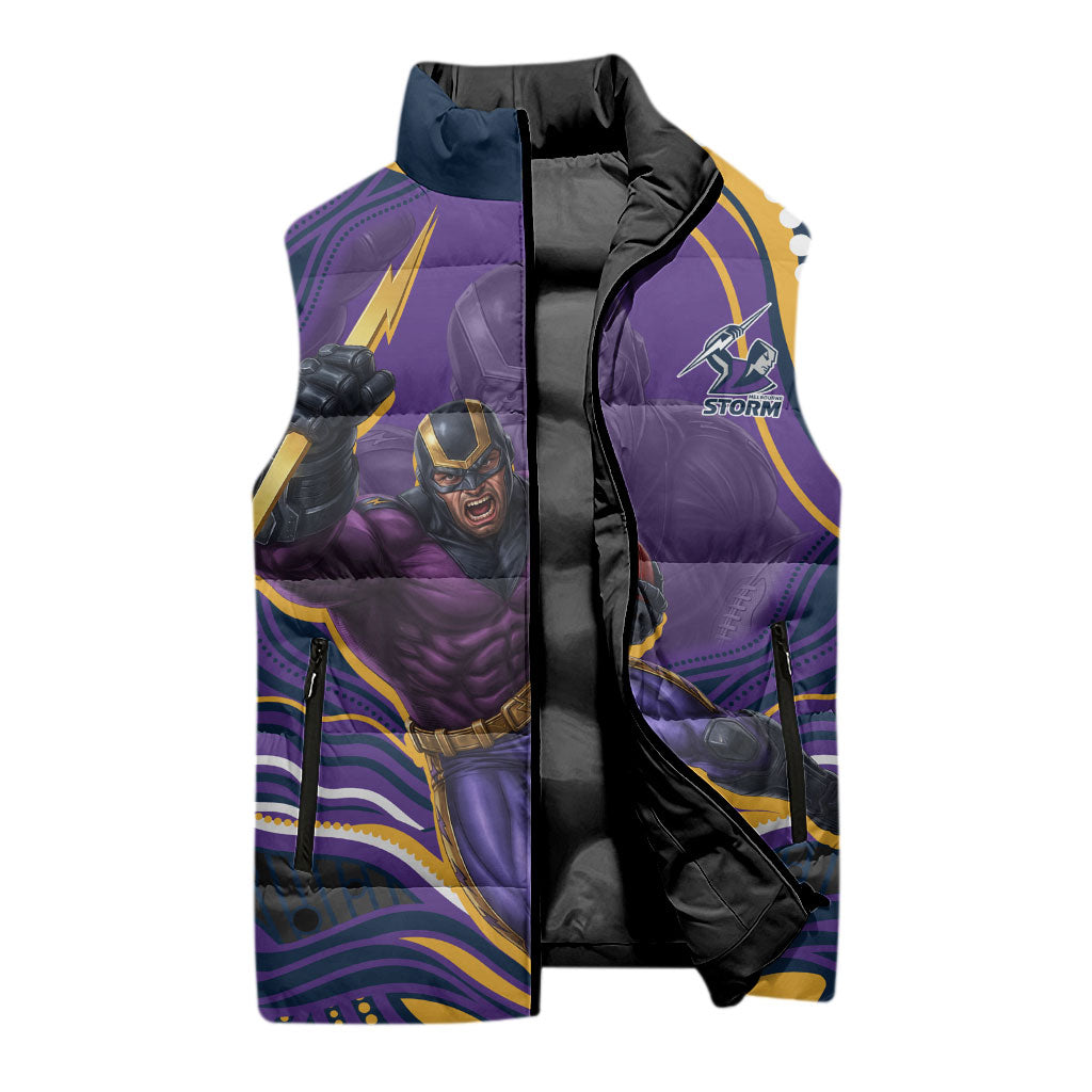 Personalized Gold Coast Titans Sleeveless Puffer Jacket Aboriginal Dot Art - Dreamtime Rugby Mascot