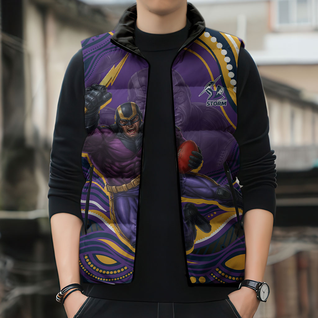 Personalized Gold Coast Titans Sleeveless Puffer Jacket Aboriginal Dot Art - Dreamtime Rugby Mascot