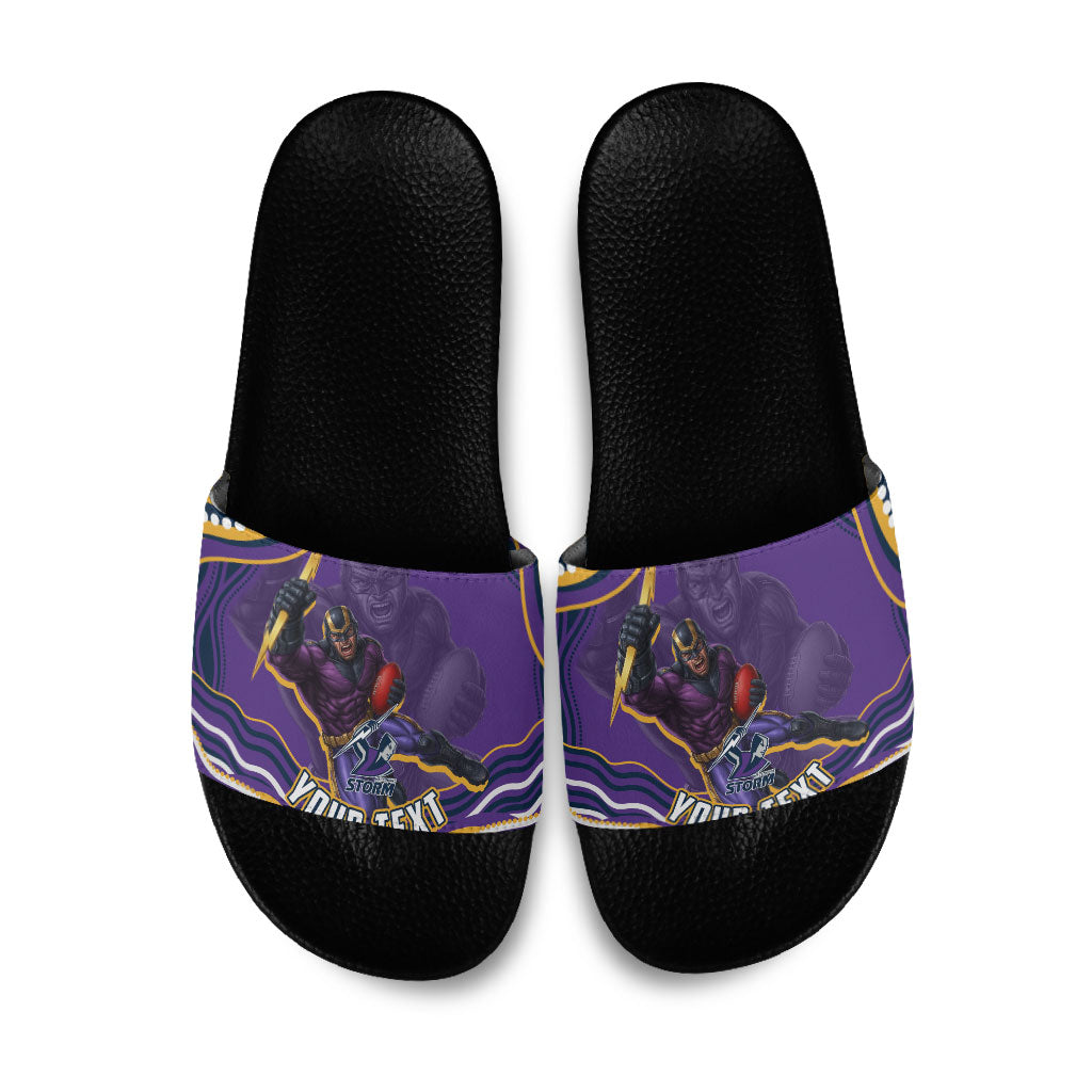 Personalized Gold Coast Titans Slide Sandals Aboriginal Dot Art - Dreamtime Rugby Mascot