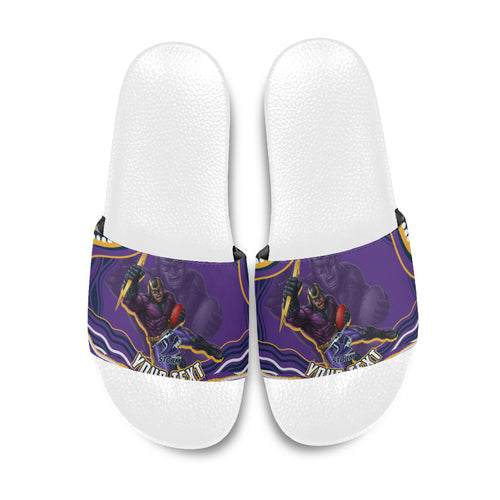 Personalized Gold Coast Titans Slide Sandals Aboriginal Dot Art - Dreamtime Rugby Mascot