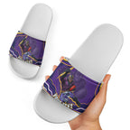 Personalized Gold Coast Titans Slide Sandals Aboriginal Dot Art - Dreamtime Rugby Mascot