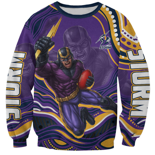 Personalized Gold Coast Titans Sweatshirt Aboriginal Dot Art - Dreamtime Rugby Mascot