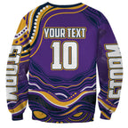 Personalized Gold Coast Titans Sweatshirt Aboriginal Dot Art - Dreamtime Rugby Mascot