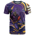 Personalized Gold Coast Titans T Shirt Aboriginal Dot Art - Dreamtime Rugby Mascot
