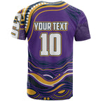 Personalized Gold Coast Titans T Shirt Aboriginal Dot Art - Dreamtime Rugby Mascot
