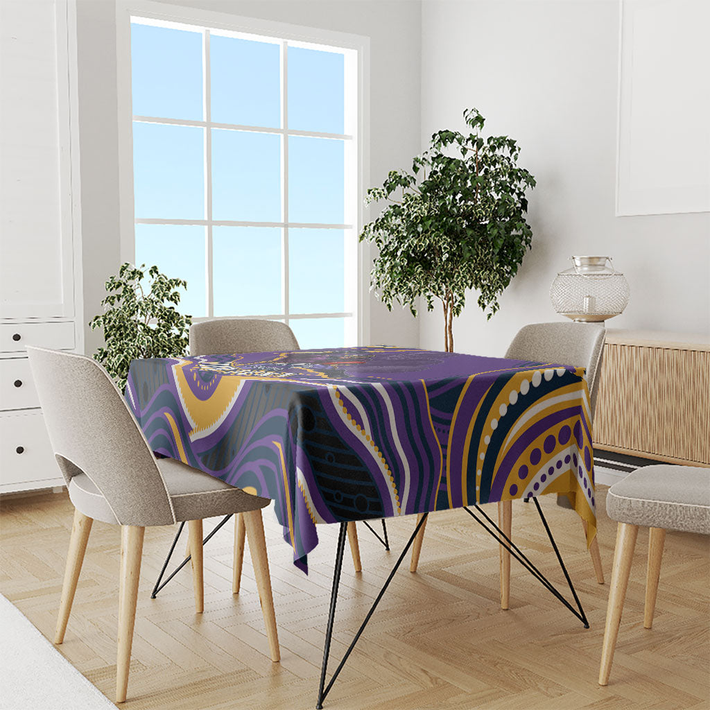 Personalized Gold Coast Titans Tablecloth Aboriginal Dot Art - Dreamtime Rugby Mascot
