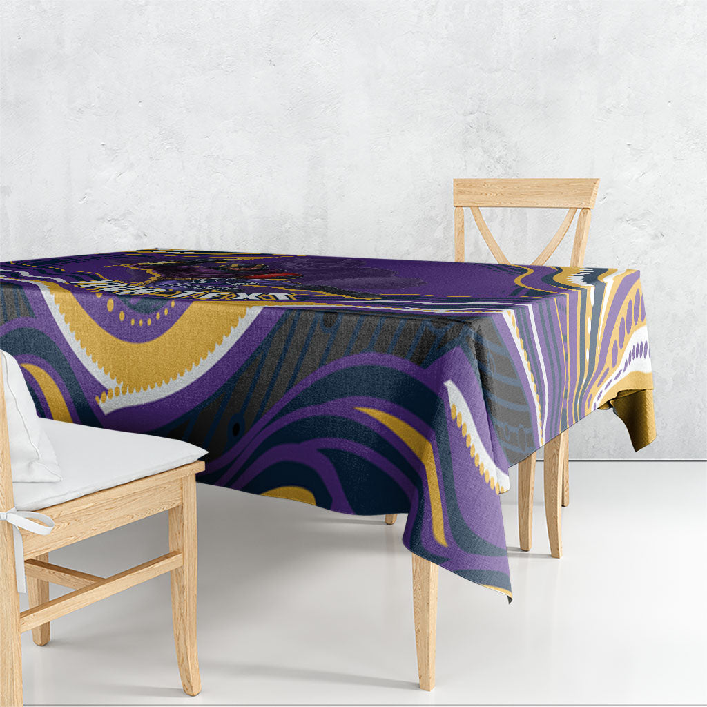 Personalized Gold Coast Titans Tablecloth Aboriginal Dot Art - Dreamtime Rugby Mascot