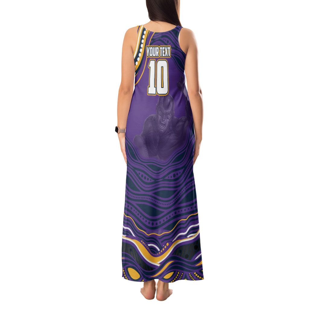 Personalized Gold Coast Titans Tank Maxi Dress Aboriginal Dot Art - Dreamtime Rugby Mascot