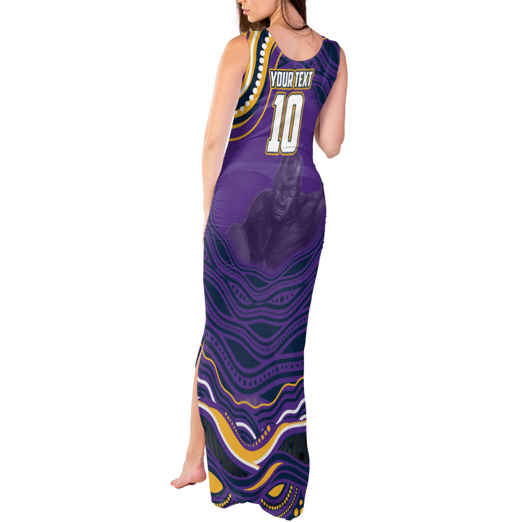 Personalized Gold Coast Titans Tank Maxi Dress Aboriginal Dot Art - Dreamtime Rugby Mascot