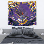 Personalized Gold Coast Titans Tapestry Aboriginal Dot Art - Dreamtime Rugby Mascot