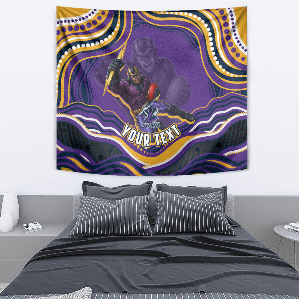 Personalized Gold Coast Titans Tapestry Aboriginal Dot Art - Dreamtime Rugby Mascot