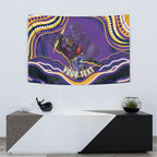 Personalized Gold Coast Titans Tapestry Aboriginal Dot Art - Dreamtime Rugby Mascot