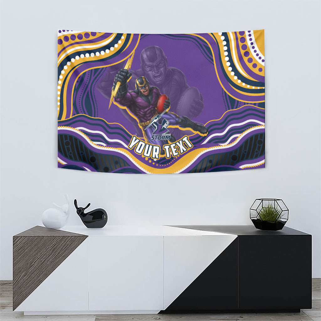 Personalized Gold Coast Titans Tapestry Aboriginal Dot Art - Dreamtime Rugby Mascot