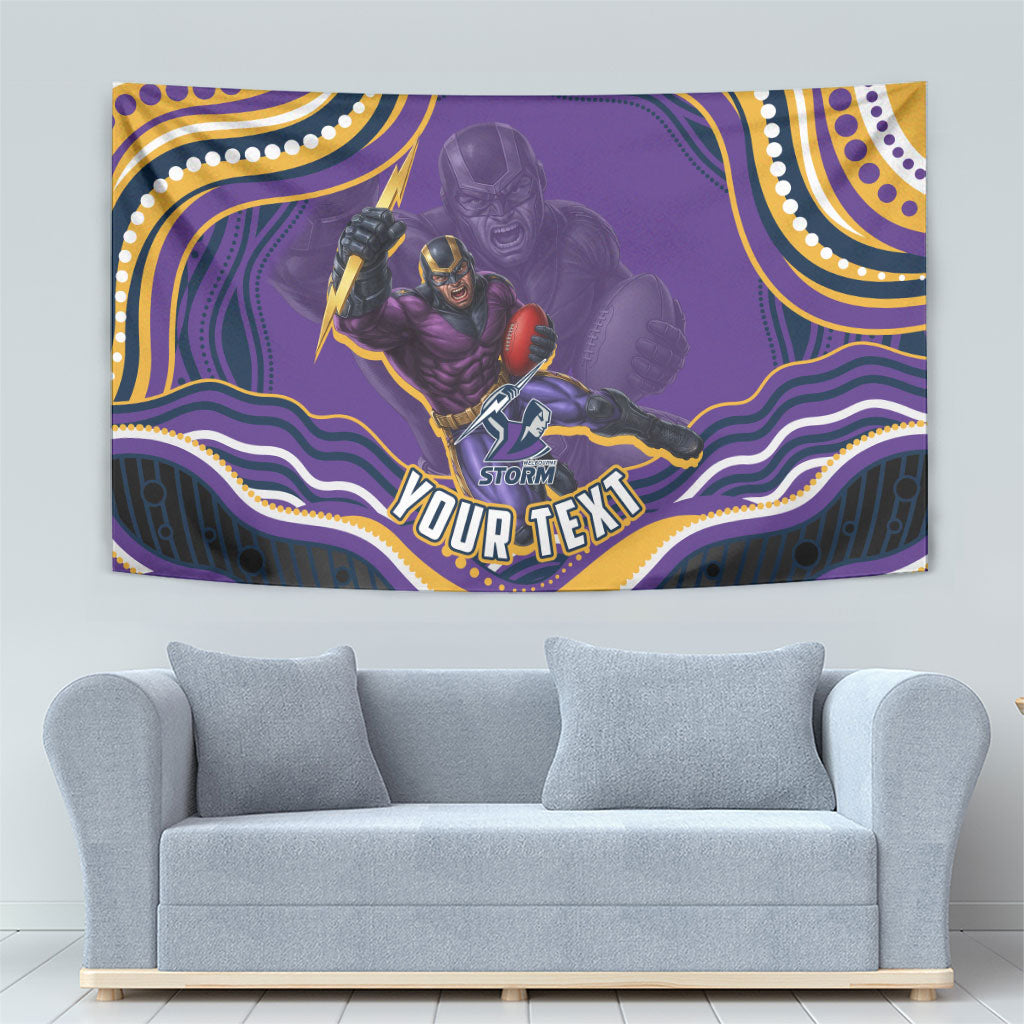 Personalized Gold Coast Titans Tapestry Aboriginal Dot Art - Dreamtime Rugby Mascot