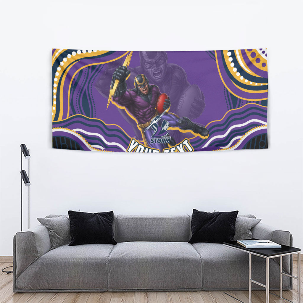 Personalized Gold Coast Titans Tapestry Aboriginal Dot Art - Dreamtime Rugby Mascot