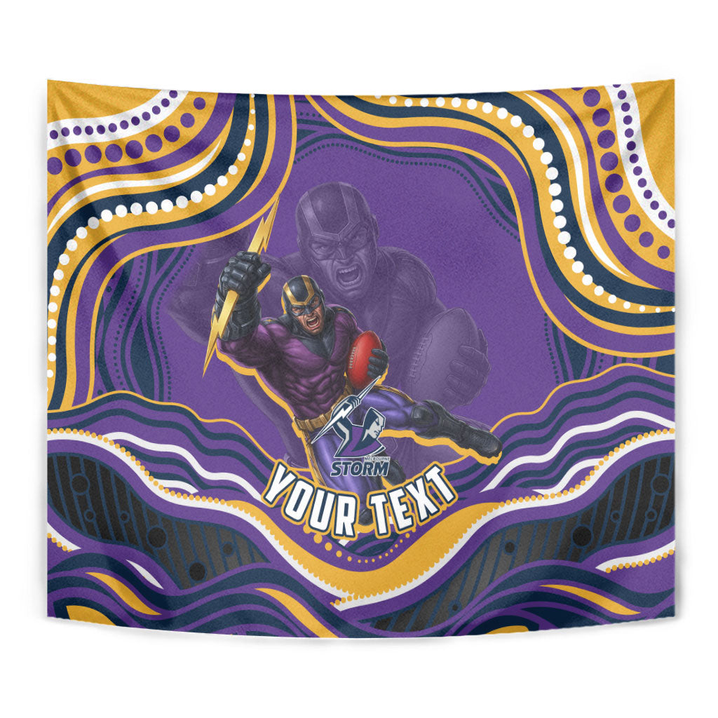 Personalized Gold Coast Titans Tapestry Aboriginal Dot Art - Dreamtime Rugby Mascot