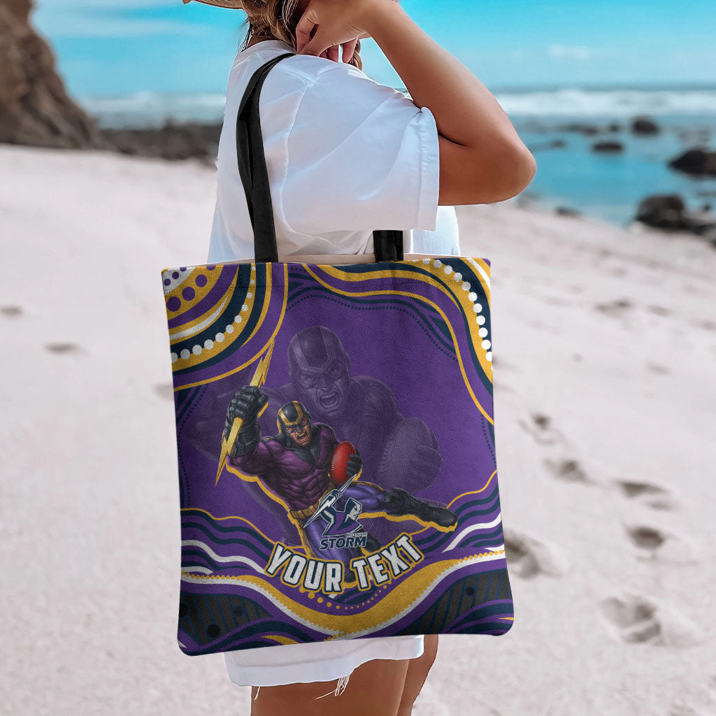 Personalized Gold Coast Titans Tote Bag Aboriginal Dot Art - Dreamtime Rugby Mascot