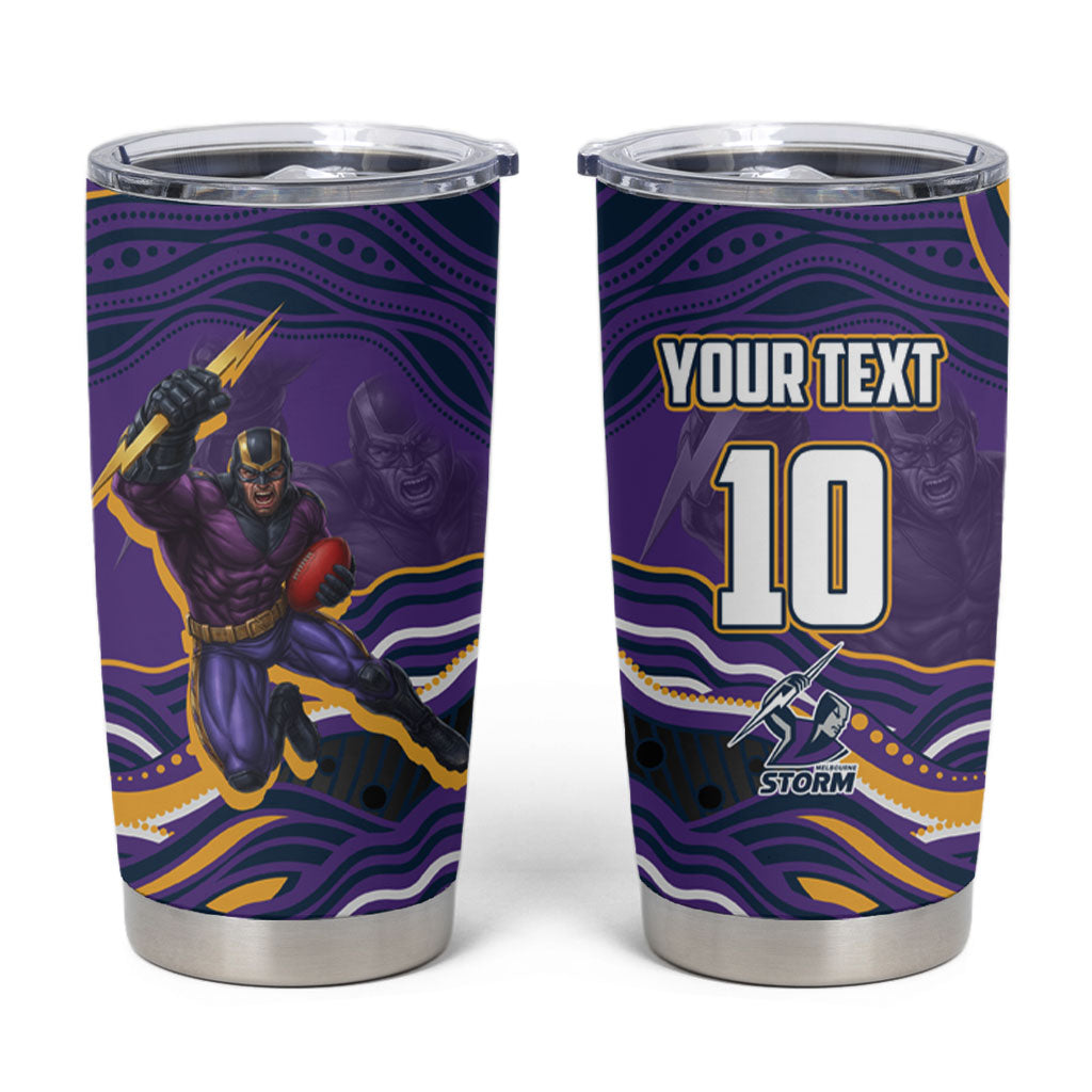 Personalized Gold Coast Titans Tumbler Cup Aboriginal Dot Art - Dreamtime Rugby Mascot