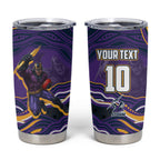 Personalized Gold Coast Titans Tumbler Cup Aboriginal Dot Art - Dreamtime Rugby Mascot