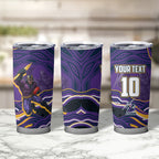 Personalized Gold Coast Titans Tumbler Cup Aboriginal Dot Art - Dreamtime Rugby Mascot