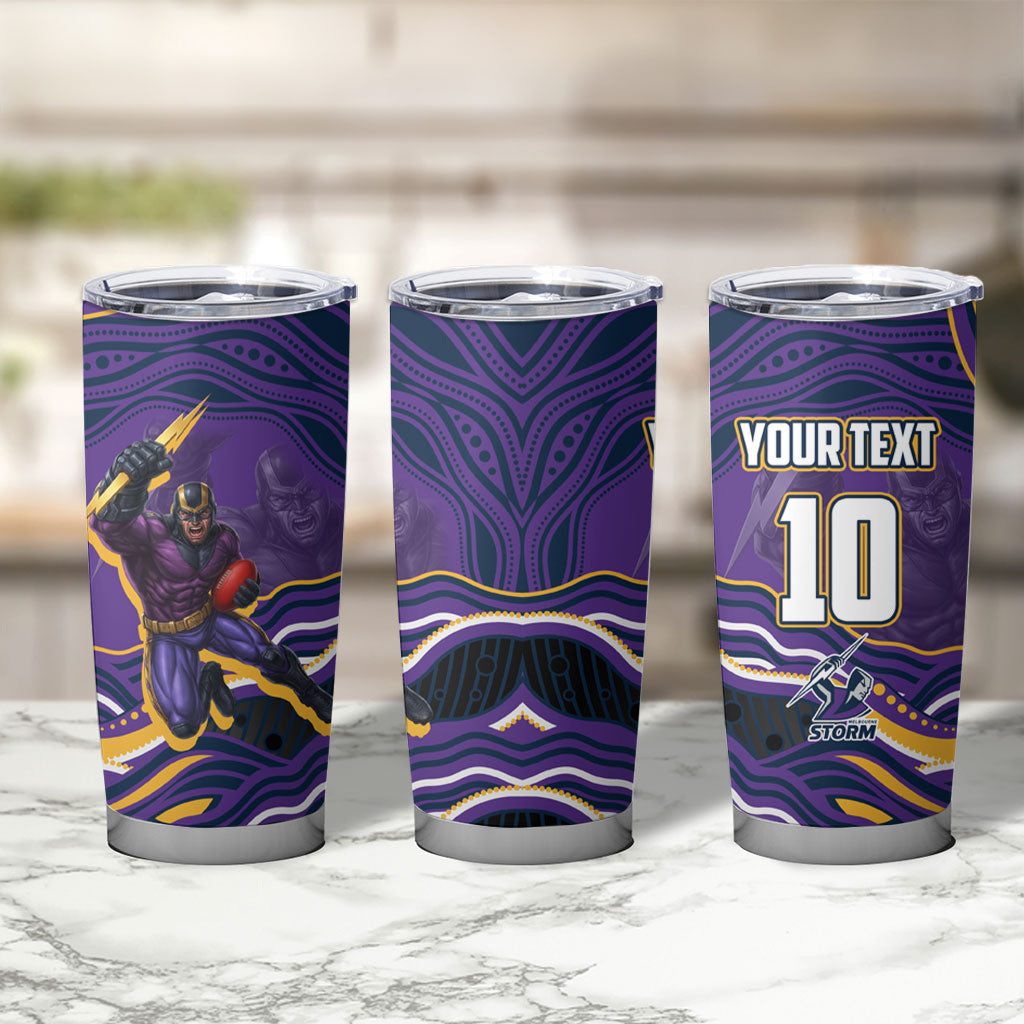 Personalized Gold Coast Titans Tumbler Cup Aboriginal Dot Art - Dreamtime Rugby Mascot