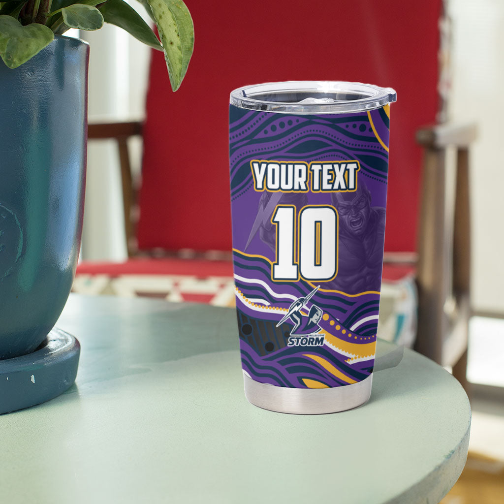 Personalized Gold Coast Titans Tumbler Cup Aboriginal Dot Art - Dreamtime Rugby Mascot