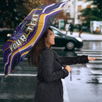 Personalized Gold Coast Titans Umbrella Aboriginal Dot Art - Dreamtime Rugby Mascot
