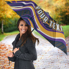 Personalized Gold Coast Titans Umbrella Aboriginal Dot Art - Dreamtime Rugby Mascot