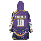 Personalized Gold Coast Titans Wearable Blanket Hoodie Aboriginal Dot Art - Dreamtime Rugby Mascot