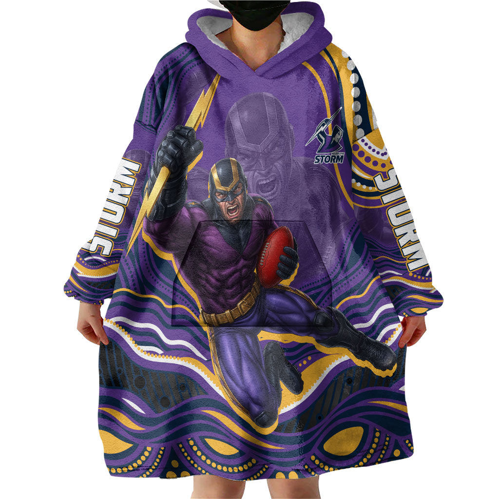 Personalized Gold Coast Titans Wearable Blanket Hoodie Aboriginal Dot Art - Dreamtime Rugby Mascot